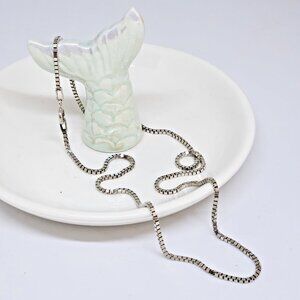 VTG 925 Sterling Silver - DANECRAFT 1.5mm Box Chain 16" Necklace Italy